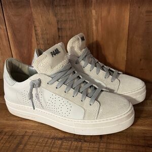P448 White and Light Gray Sneakers